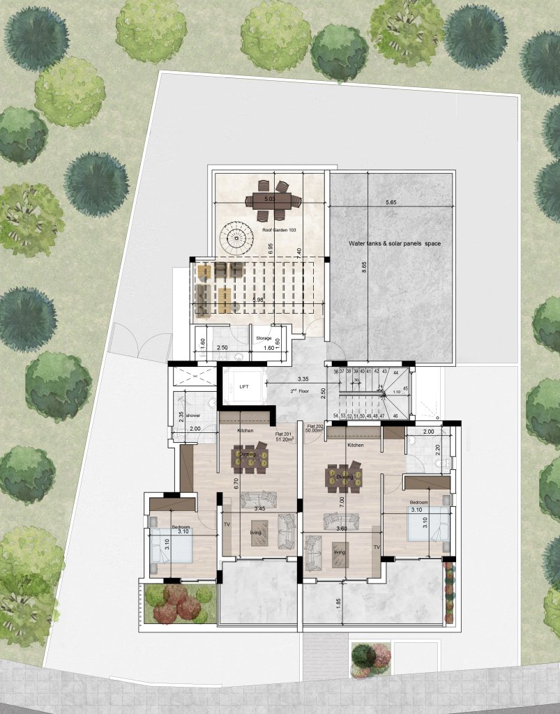 TWO BEDROOM APARTMENT (ROOF GARDEN) IN LIVADIA  