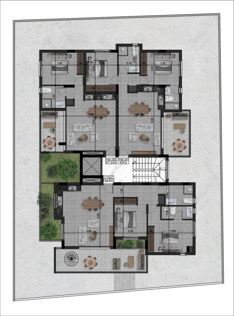TWO BEDROOM APARTMENT (ROOF GARDEN) IN LIVADIA  