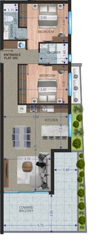 TWO BEDROOM IN TSIAKILERO - LARNACA 