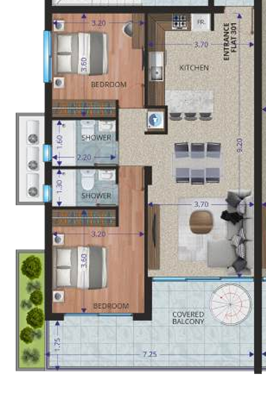 TWO BEDROOM ( ROOF GARDEN ) IN TSIAKILERO - LARNACA 