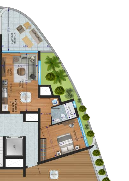 ONE BEDROOM APARTMENT IN LIVADIA