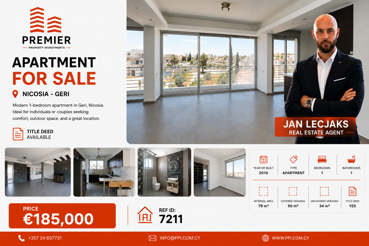 ONE BEDROOM APARTMENT FOR SALE IN NICOSIA-GERI