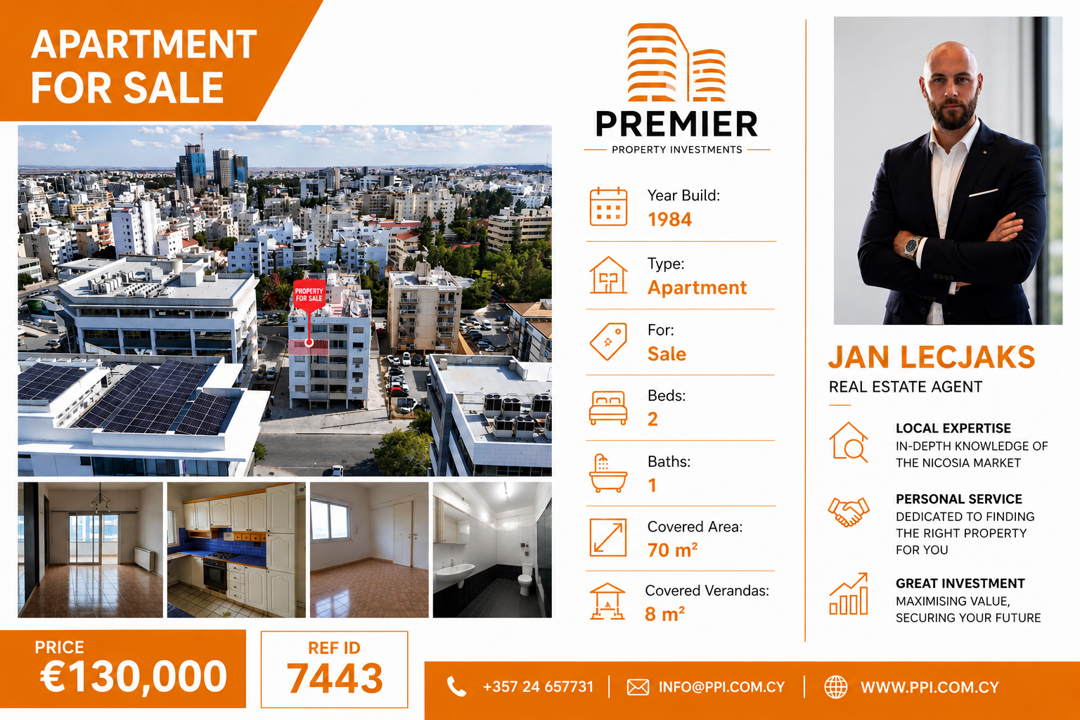 TWO BEDROOM APARTMENT FOR SALE IN NICOSIA-STROVOLOS