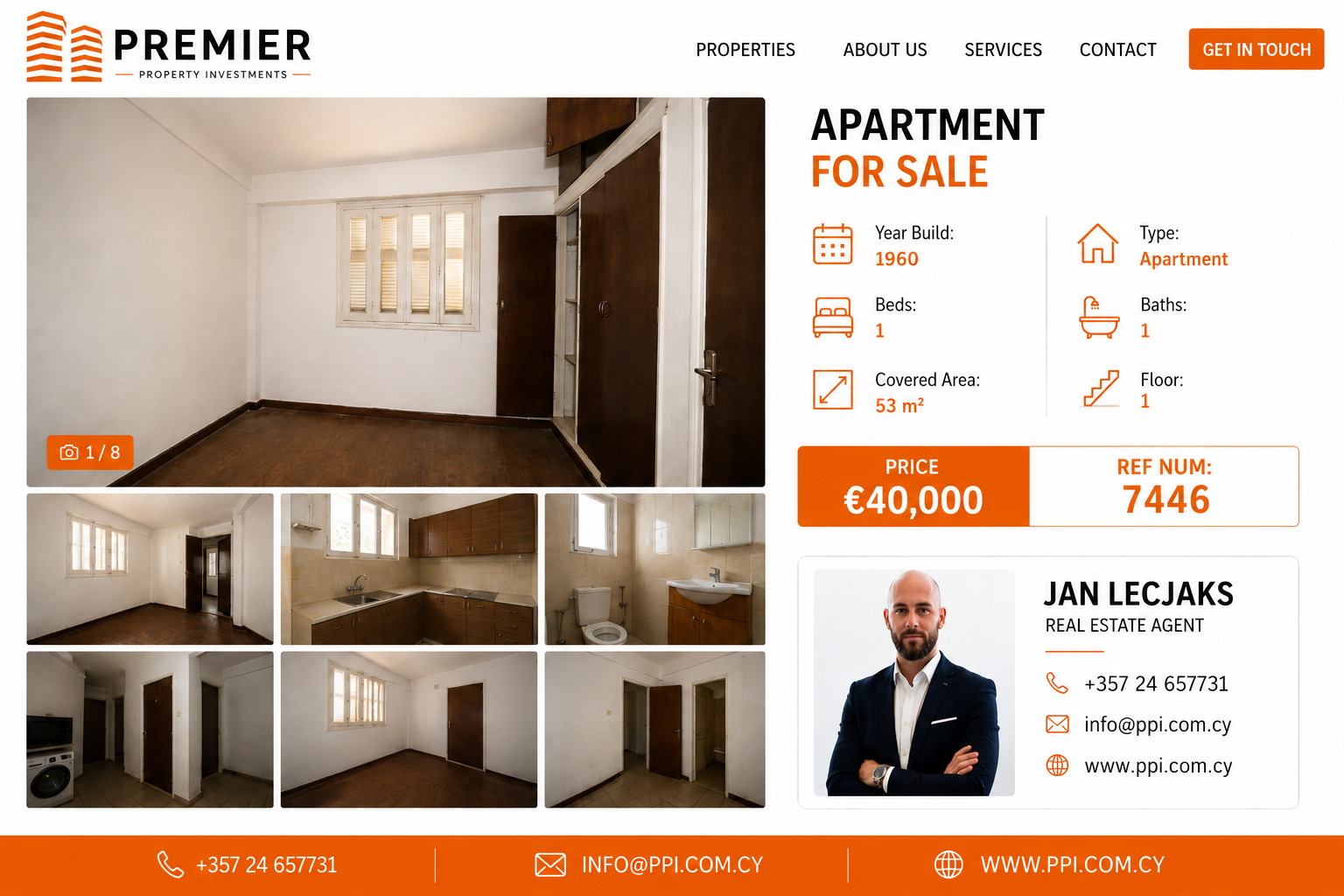 ONE BEDROOM APARTMENT  FOR SALE IN NICOSIA-CITY CENTER