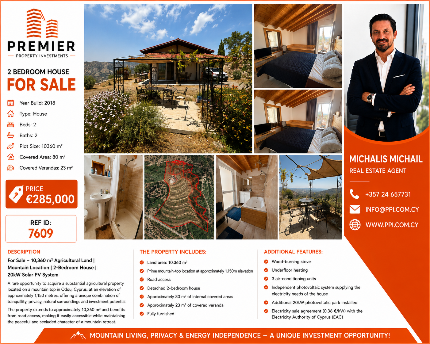 MOUNTAIN RETREAT & AGRICULTURAL LAND WITH HOUSE AND SOLAR PV INVESTMENT - ODOU