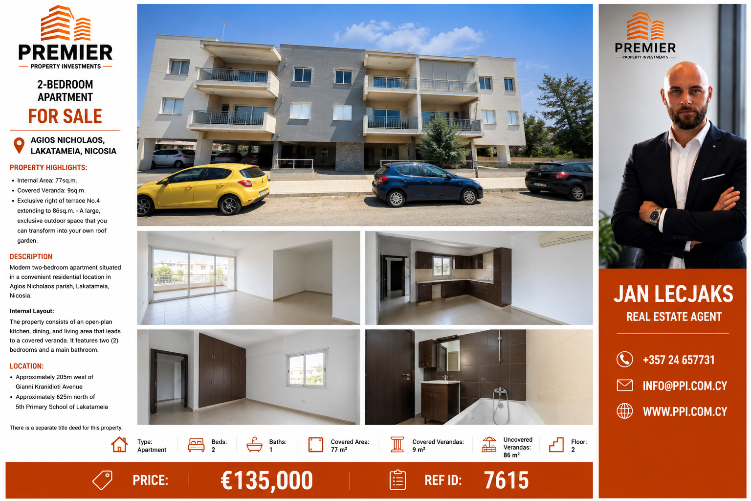 TWO BEDROOM APARTMENT FOR SALE IN NICOSIA-LAKATAMEIA