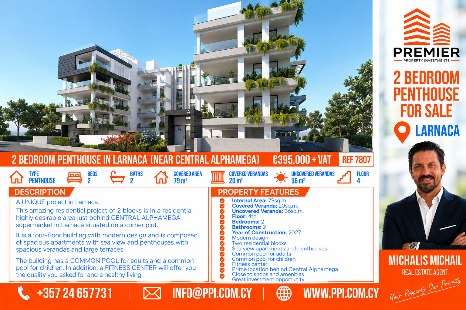 TWO BEDROOM PENTHOUSE- LARNACA TOWN 
