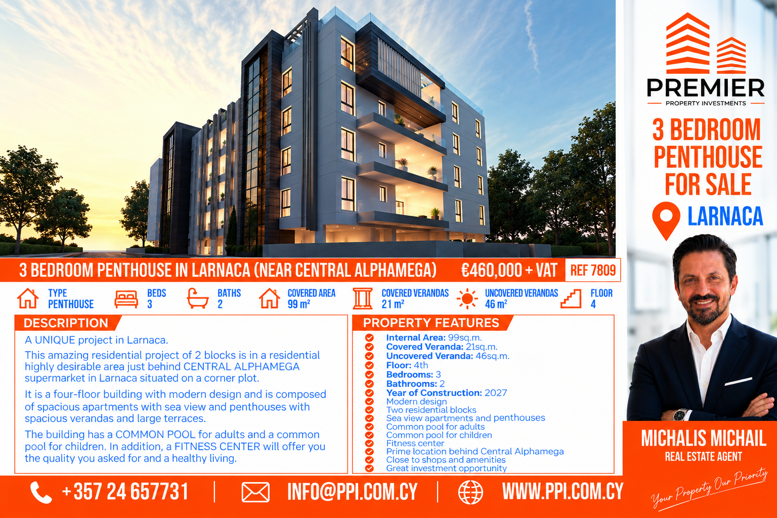 THREE BEDROOM PENTHOUSE- LARNACA TOWN 