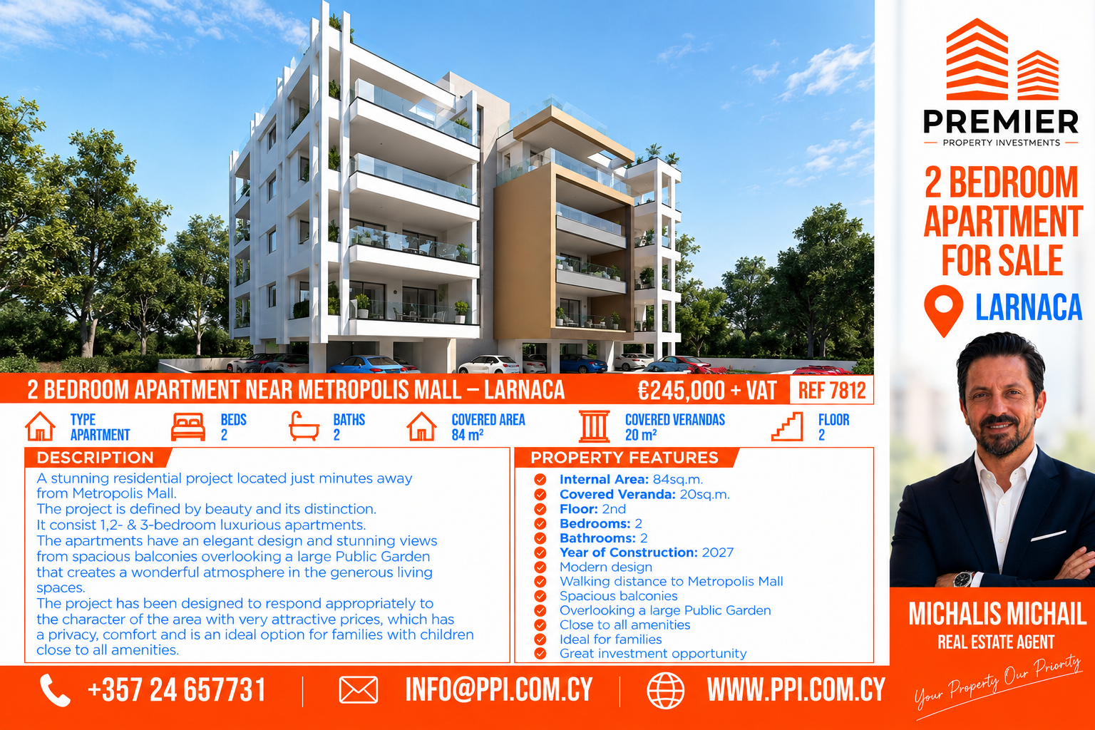 TWO BEDROOM APARTMENT - METROPOLIS MALL/ LARNACA