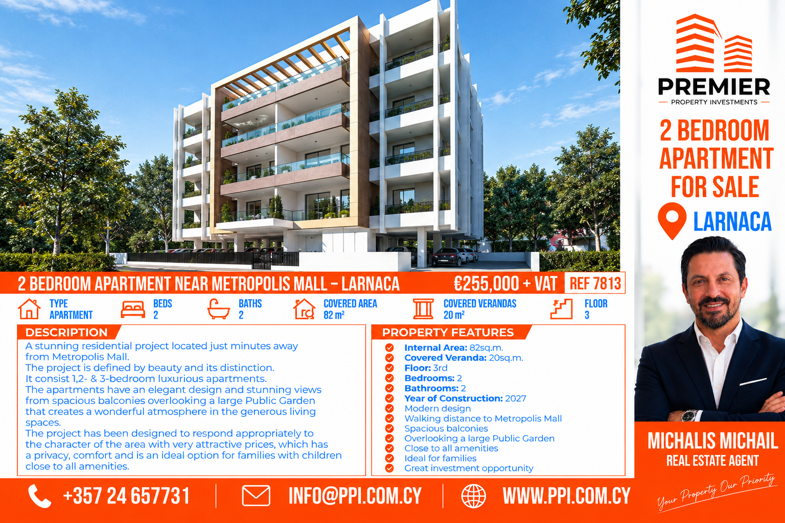 TWO BEDROOM APARTMENT - METROPOLIS MALL/ LARNACA