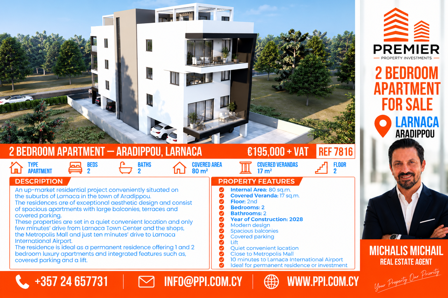 TWO BEDROOM APARTMENTS- ARADIPPOU/LARNACA